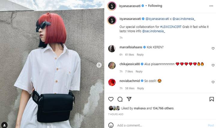Penampilan Baru Isyana Sarasvati