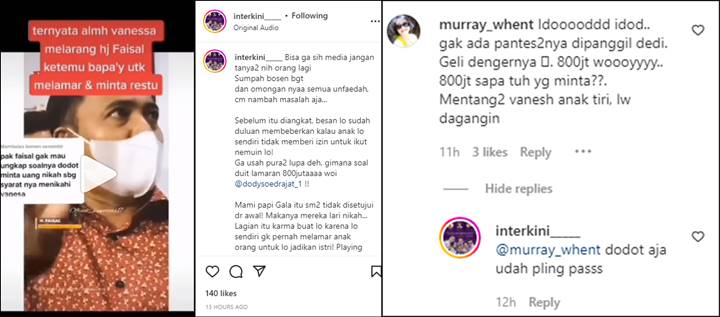 Vanessa Angel Ternyata Larang Haji Faisal Temui Doddy, Isu Mahar Nikah 800 Juta Diungkit Lagi
