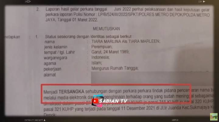 Tiara Marleen Resmi Ditetapkan Sebagai Tersangka Atas Laporan Haji Faisal, Ramai Diejek