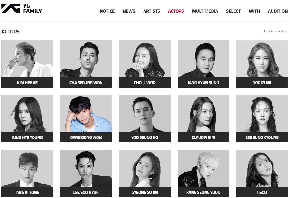 Artis di bawah naungan YG Entertainment