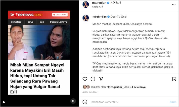 Mbah Mijan Bantah Disebut Pernah ‘Ramalkan’ Eril Masih Hidup, Beri Penjelasan Menohok