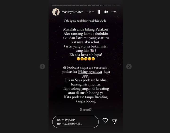 Marissya Icha Ingin Skakmat Tudingan Pelakor Lewat Tantangan Ini, Safir Mantan Suami Berani?