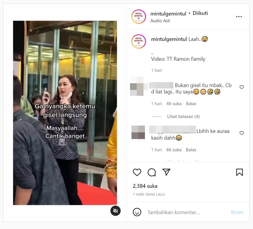 Salah Sambung, Video Aura Kasih Dikira Gisella Anastasia Viral: Ngakak