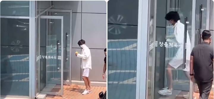 V BTS Salah Duga Dikira Lagi Naik Tangga, Begini Perubahan Langkah Kakinya