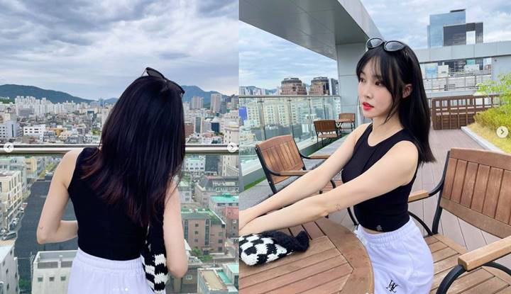 Tato Yuju eks G-Friend Bentuk Tulisan Simpel Ngintip di Bagian Lengan