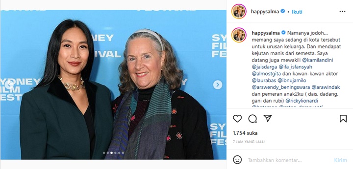 Wakili Ibnu Jamil cs, Happy Salma Didampingi Mertua Saat Hadiri Sydney Film Festival