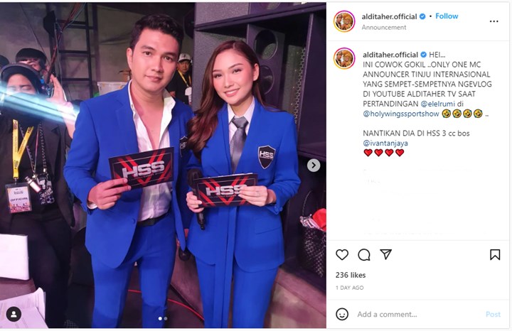 Biasa Santai, Aldi Taher Balas Menohok Usai Disindir Tak Becus Jadi MC Tinju