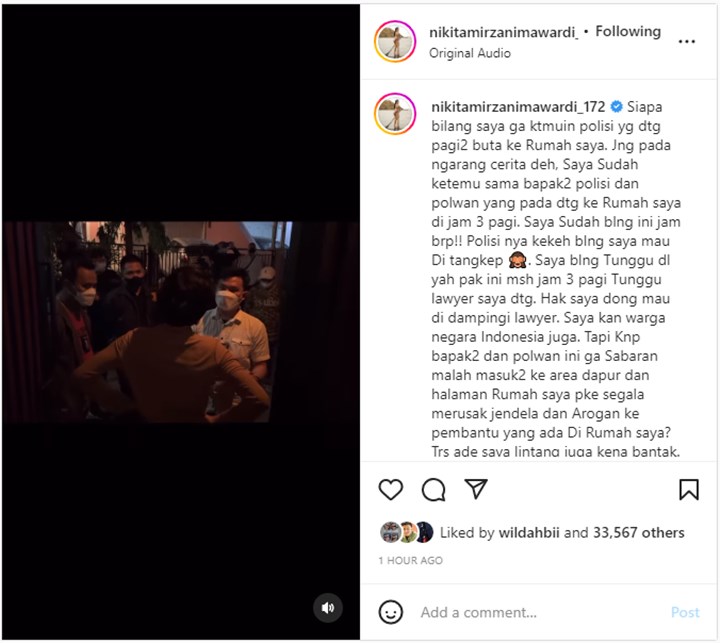 Dikira Takut, Nikita Mirzani Pamer Bukti Saat Berhadapan dengan Para Polisi yang Ingin Menangkapnya
