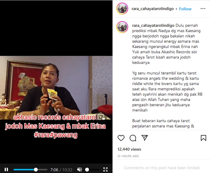 Usai Ramal Kaesang dan Erina Gudono Bakal Nikah, Mbak Rara Mendadak Beri Peringatan