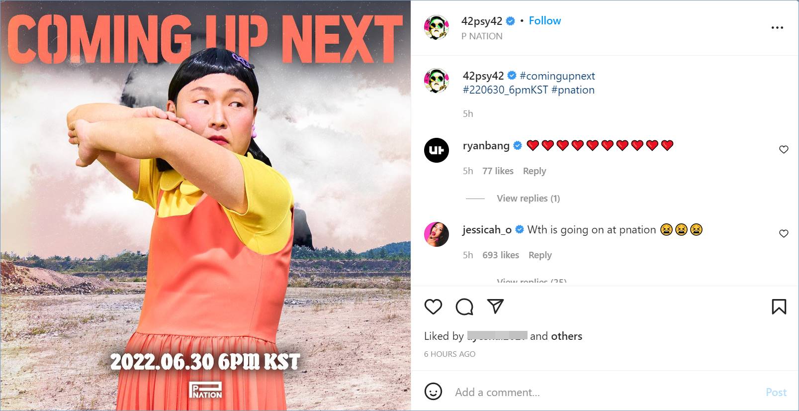 Jessi memberikan komentar di pengumuman PSY