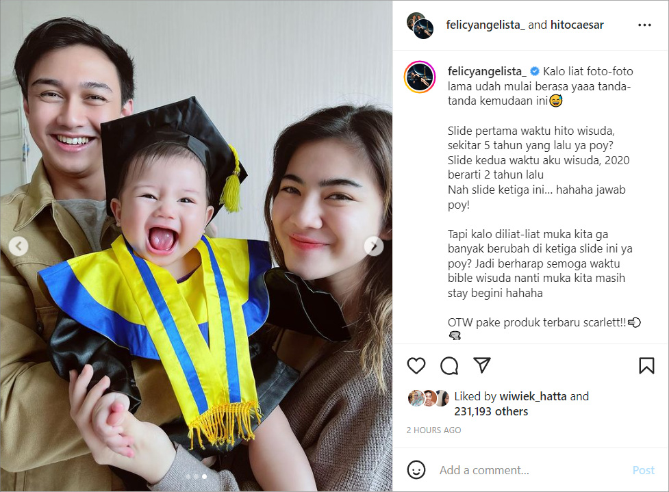 Felicya Angelista Unggah Potret Baby Bible \'Wisuda\', Ini Harapan Bareng Caesar Hito di Masa Depan