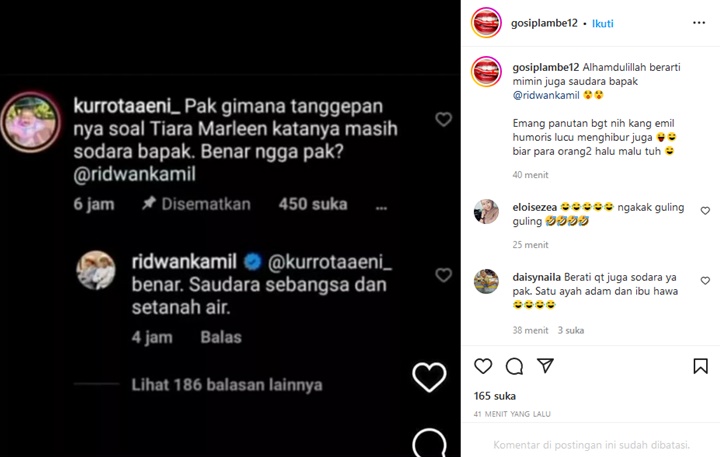 Bantahan Tegas Ridwan Kamil Soal Tiara Marleen yang Ngaku-ngaku Sebagai Saudaranya