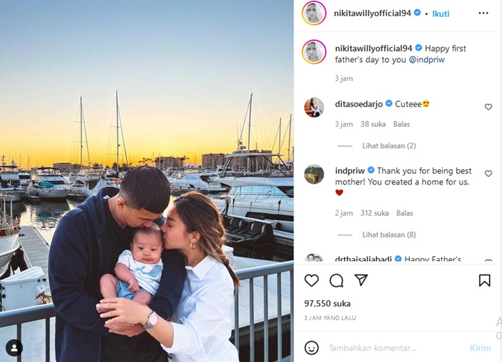 Happy Father\'s Day! Nikita Willy Pajang Foto Tampan Ayah dan Suami Seraya Tulis Pesan Ini