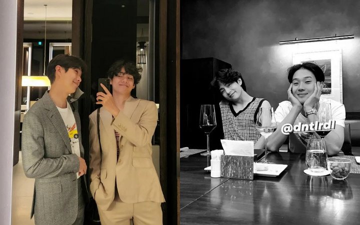 V BTS dan Choi Woo Shik Hangout Bareng, Potret Berdua Bikin Gemas