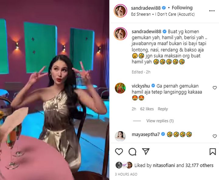Sandra Dewi Soal Isu Hamil Lagi