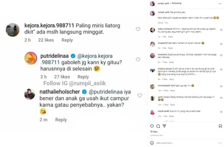 Tanggapi Komentar Putri Delina Soal Minggat Dari Rumah, Nathalie Holscher: Anak Gak Usah Ikut Campur