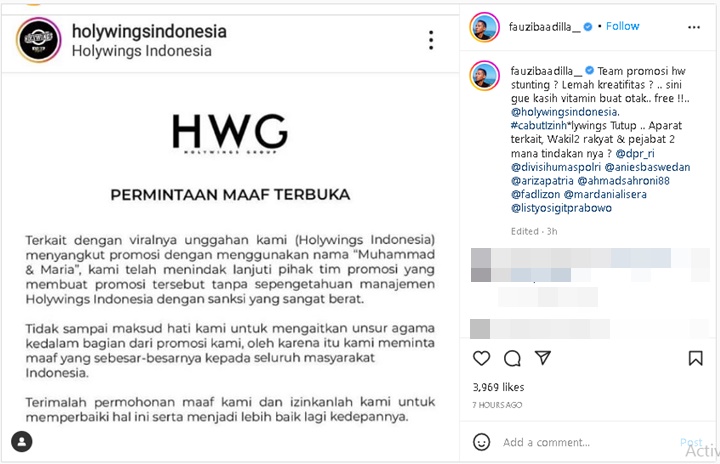 Menohok, Fauzi Baadilla Sentil Holywings Begini Usai Promosikan Alkohol Berbau SARA