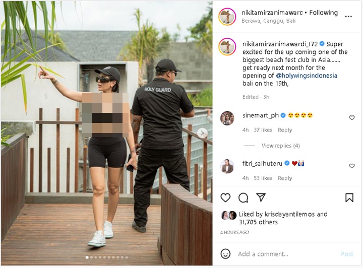 Nikita Mirzani Pergi ke Bali Usai Jadi Tersangka, Balas Begini Saat Netizen Tandai Akun Polisi