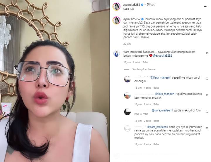Tak Terima Dituding Pansos, Ayu Aulia Beri Sindiran Pedas Untuk Tiara Marleen