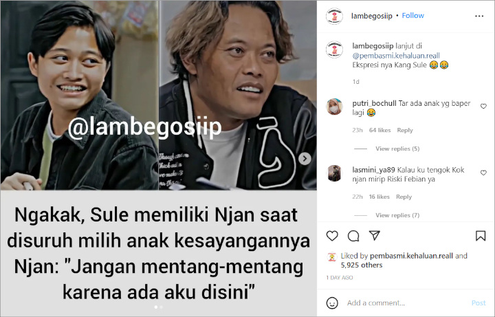 Sule Sebut Rizwan Sebagai Anak Kesayangan, Ramai \'Diperingati\': Awas Ada Yang Baper