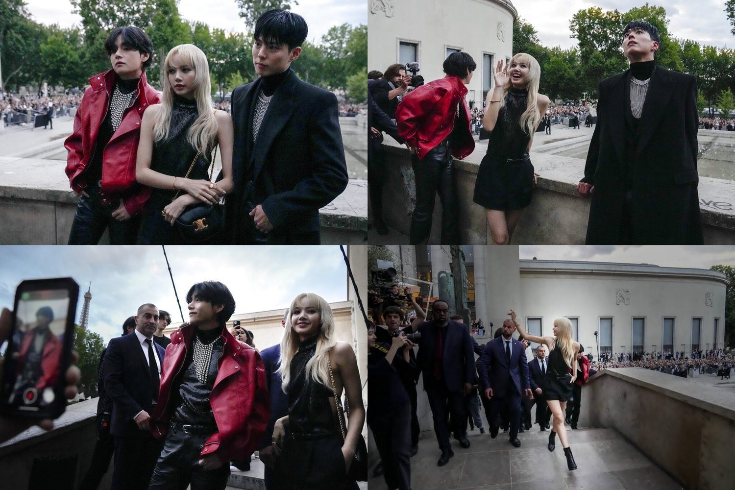 V BTS, Lisa BLACKPINK, dan Park Bo Gum di acara Celine