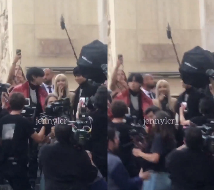 Lisa BLACKPINK Bisik-Bisik ke V BTS di Depan Umum, Gosipin Apa? 1