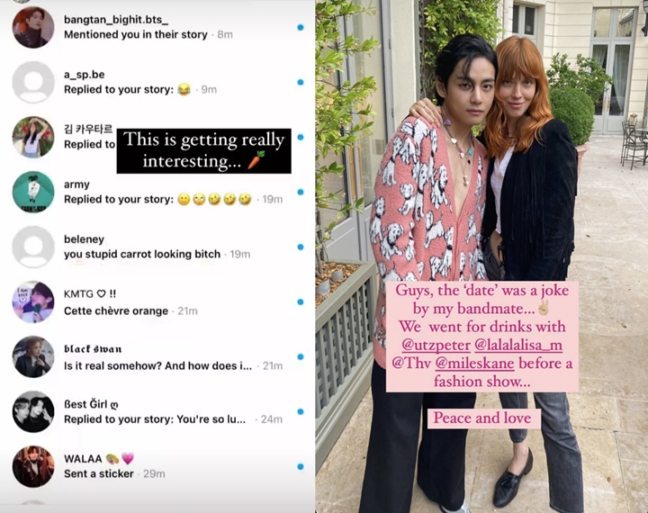 Potret V BTS Dirangkul Penyanyi Wanita di Paris Panen Sumpah Serapah 2