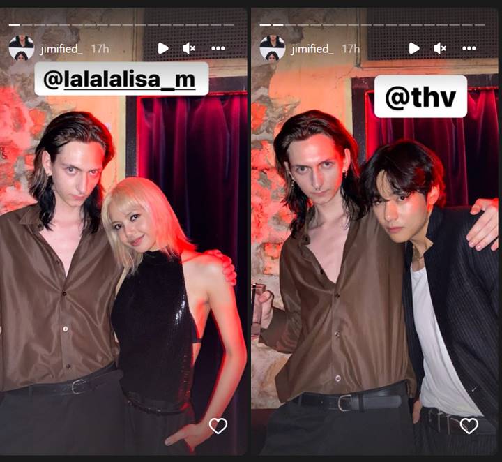 Model bersama dengan V BTS dan Lisa BLACKPINK di after party acara Celine