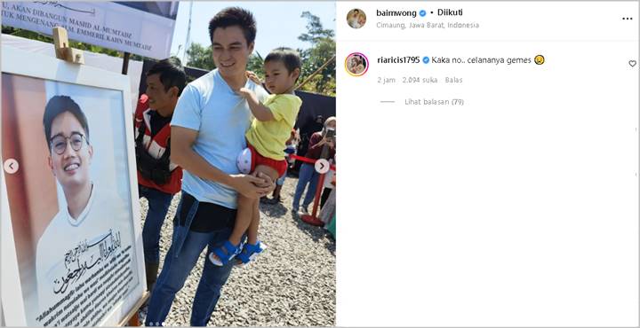 Baim Wong Ajak Sang Putra Ziarah ke Makam Eril Pertama Kali, Penampilan Kiano Dikomentari Ria Ricis