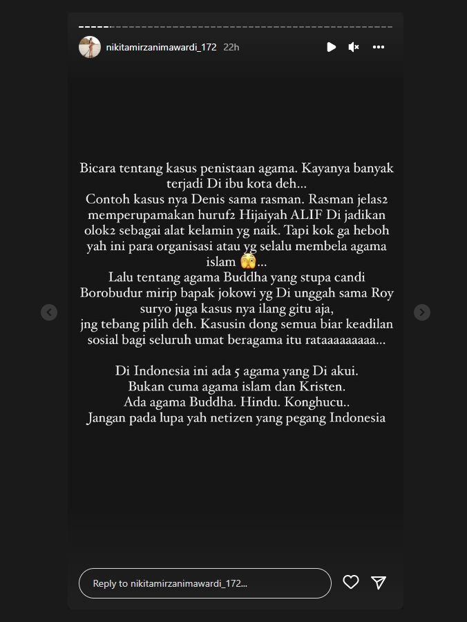 Izin Usaha Holywings Dicabut, Nikita Mirzani Singgung Penistaan Agama Banyak Terjadi di Ibu Kota