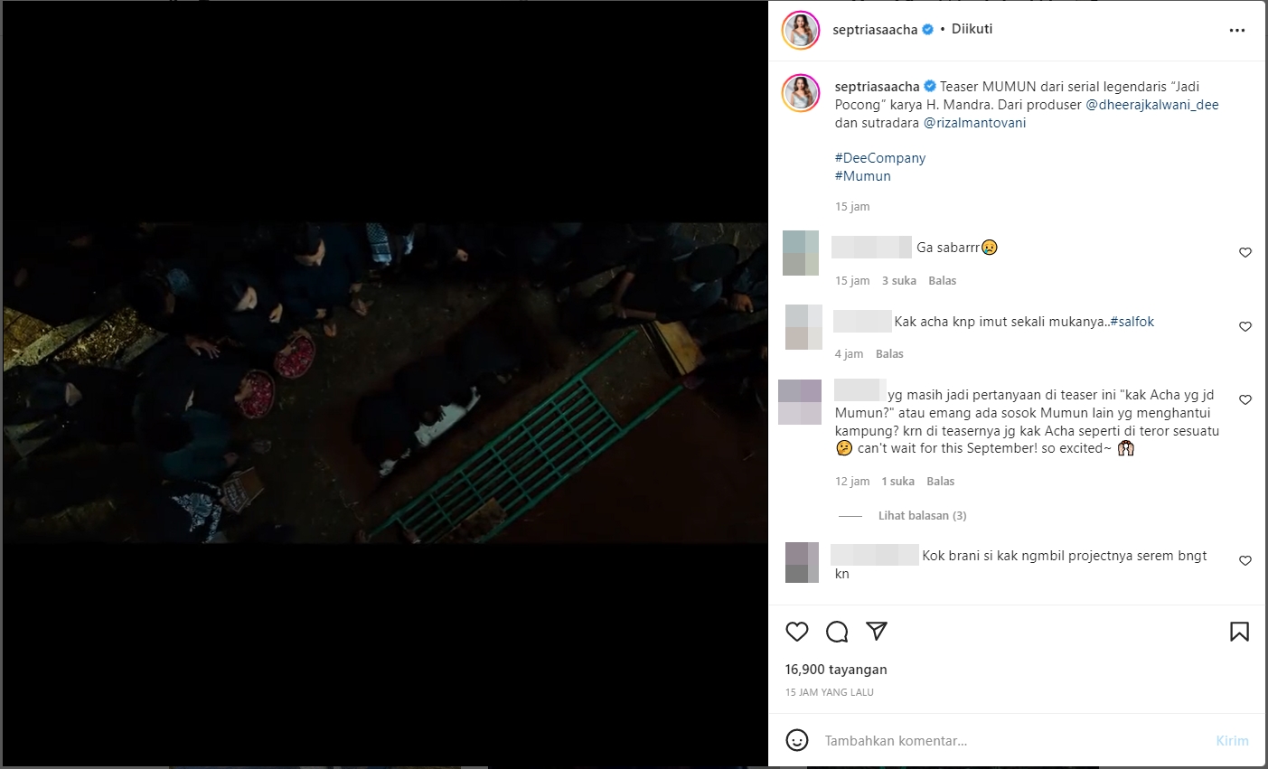 Acha Septriasa Bagikan Teaser Film \'Mumun\', Perlihatkan Teror dari Sang Pocong