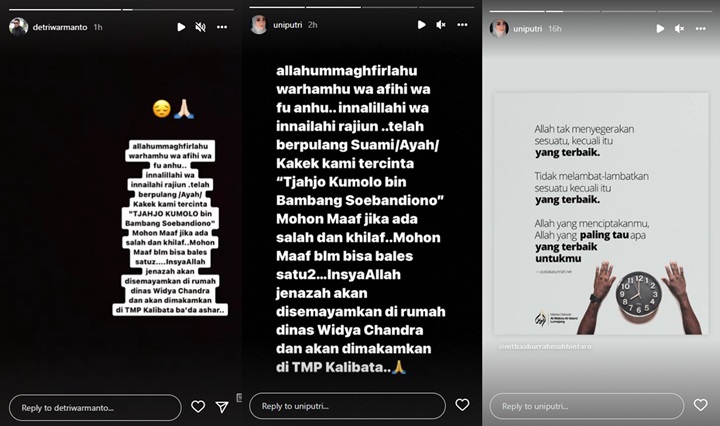 Detri Warmanto Lepas Kepergian Tjahjo Kumolo Sang Ayah Mertua, Sampaikan Pesan Ini