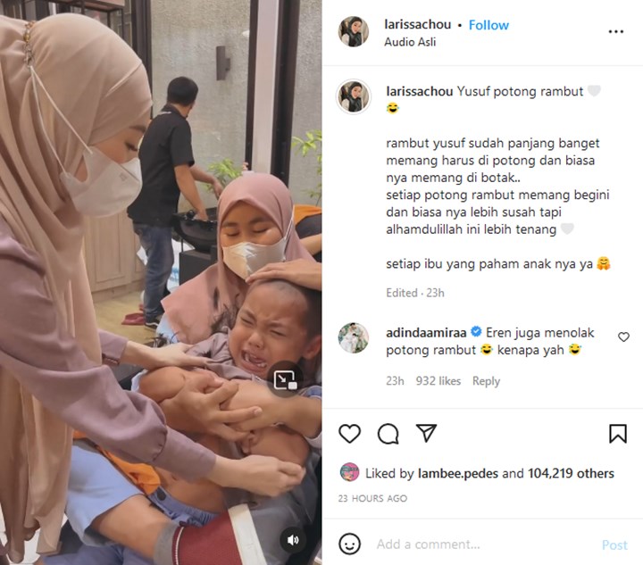 Larissa Chou Kembali Rekam Momen Yusuf Lagi Tantrum, Alvin Faiz Langsung Bertindak