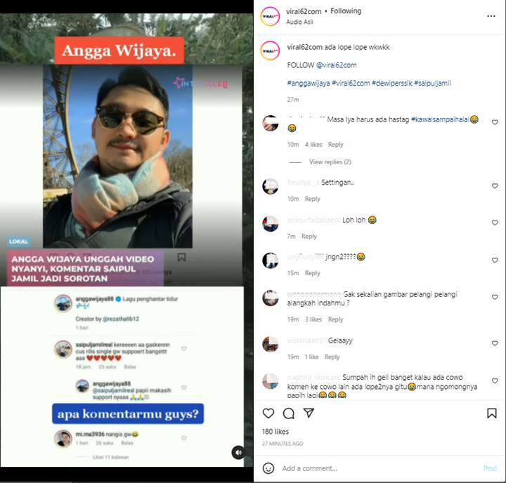 Sapul Jamil Jadi Gunjingan Usai Kepergok Beri Emotikon Love Di Postingan Angga Wijaya