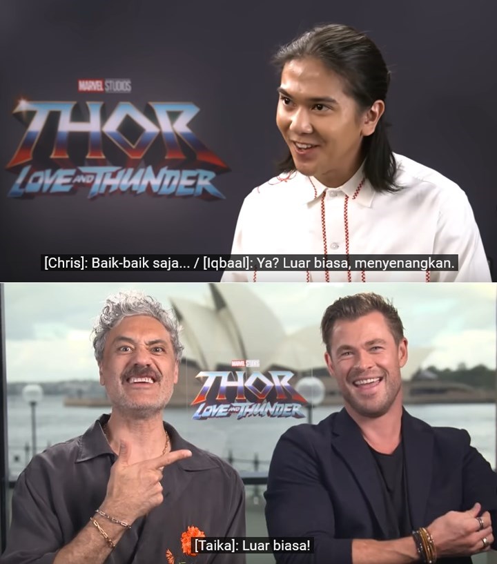 Taika Waititi Syok, Iqbaal Ramadhan-Chris Hemsworth Bak Bestie Saat Ngobrol Pakai Bahasa Lokal
