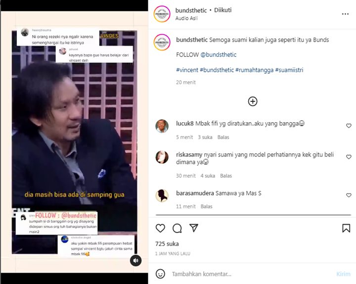 Panutan, Vincent Rompies Puji Habis-Habisan Sang Istri Hingga Bikin Kagum