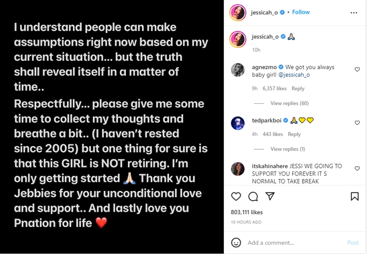 Jessi Curhat Minta Diberi Waktu Bernapas Usai Diumumkan Tinggalkan P NATION