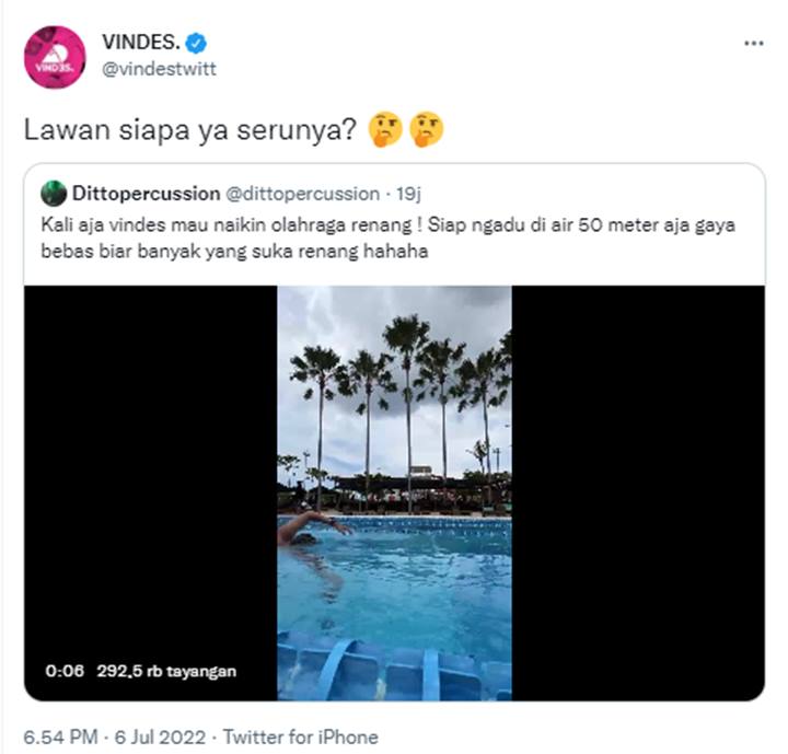 Ditto Percussion Tantang VINDES Adakan Lomba Renang, Nicholas Saputra Siap Jadi Lawannya