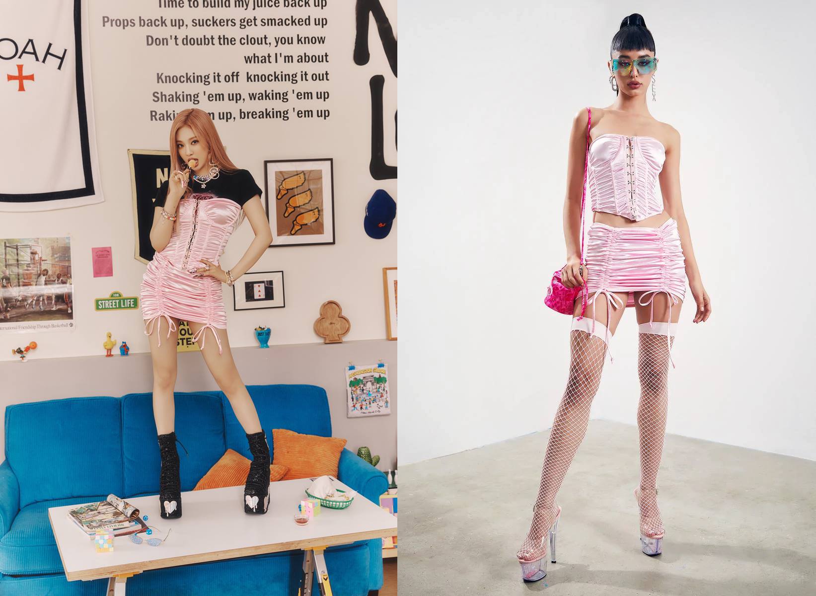 Outfit Ningning aespa vs model asli