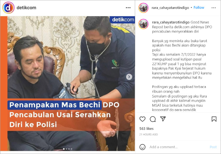 Mbak Rara Ramal Motif Mas Bechi Tersangka Pencabulan Serahkan Diri, Khawatirkan Nasib Ayah?