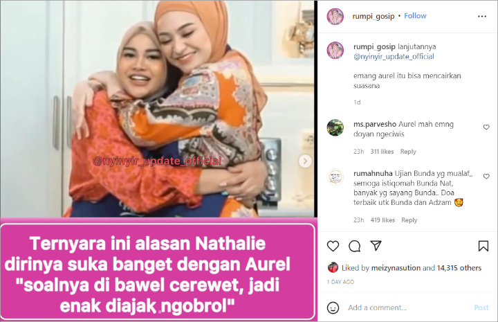 Rezky Aditya Bukan Ayah Biologis Anak Wenny, Nathalie Holscher Tampak Bahagia Dekat Aurel-Topik Pagi