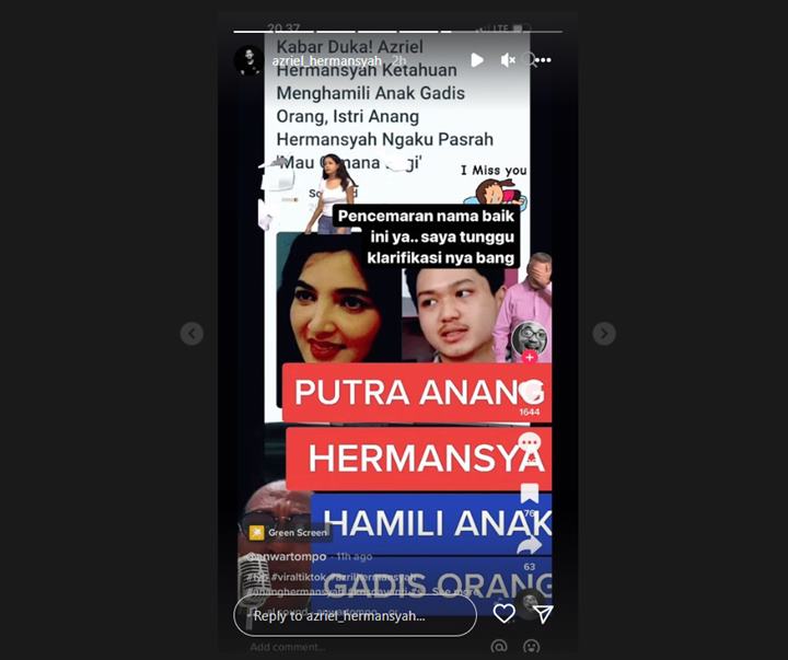 Azriel Hermansyah Berang Usai Diberitakan dengan Judul Hamili Anak Gadis Orang, Tagih Klarifikasi