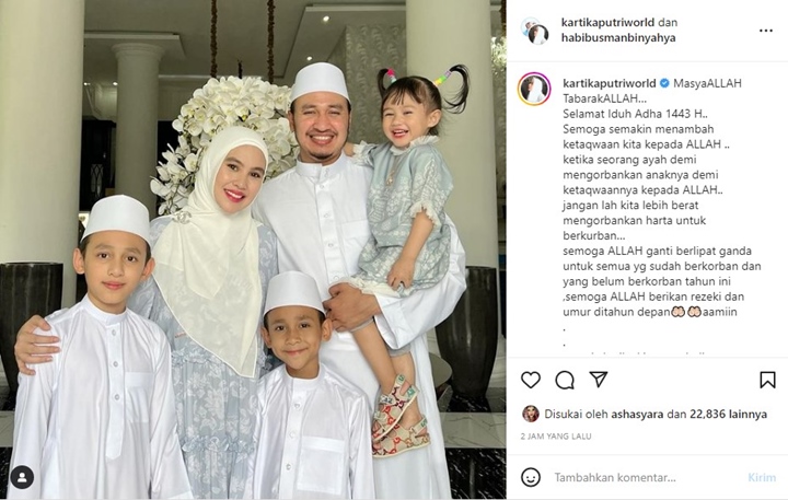 Kartika Putri dan Keluarga Rayakan Idul Adha Serasi Meski Tak Semotif, Wanti-Wanti Soal Ini