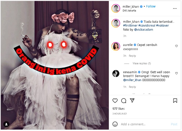 Kenakan Gaun Bak Perempuan, Miller Khan Umumkan Sakit COVID-19 untuk Pertama Kalinya