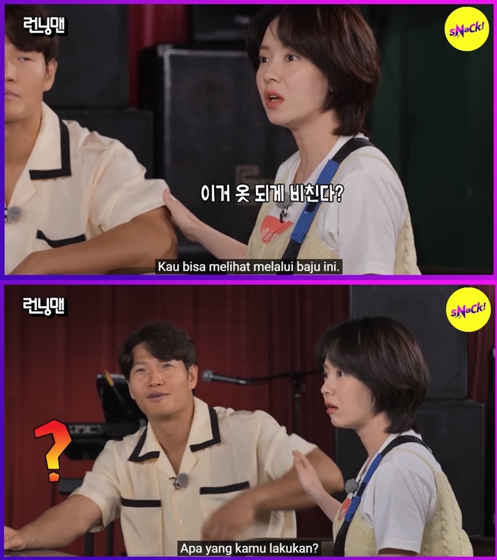 Makin Agresif, Tangan Song Ji Hyo Santuy Masuk Baju Kim Jong Kook di \'Running Man\'