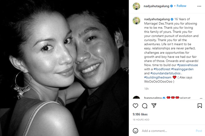 Jarang Terekspos, Nadya Hutagalung Tulis Pesan Cinta Buat Suami di Anniv Pernikahan ke-16