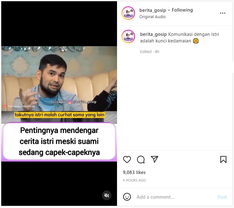 Teuku Wisnu Ungkap Pentingnya Dengarkan Cerita Istri Meski Tengah Capek Banget