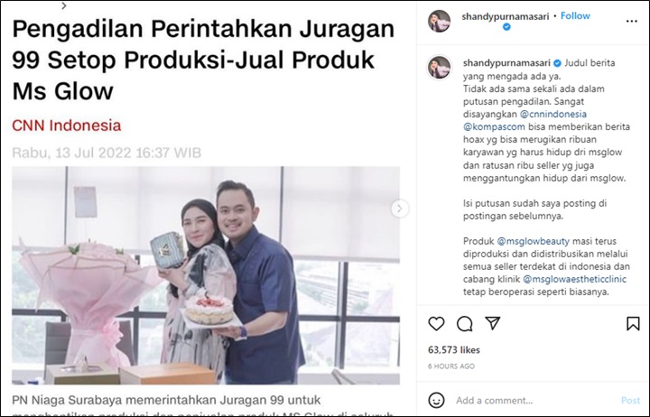 Shandy Purnamasari Ngamuk Diberitakan Hoax Usai Kalah Gugatan, Fuji-Fadly Sampai Komentar