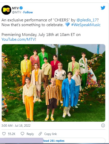 SEVENTEEN Akan Jadi Idol Kpop Pertama Tampil Promosi di MTV \'We Speak Music\'