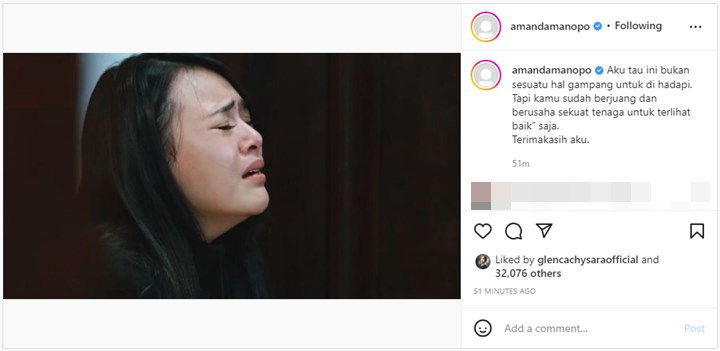 Amanda Manopo Ucap Terima Kasih ke Diri Sendiri, Kode Keluar Dari Ikatan Cinta?